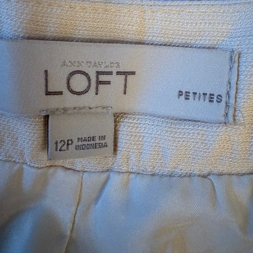 LOFT Ivory Textured Skirt